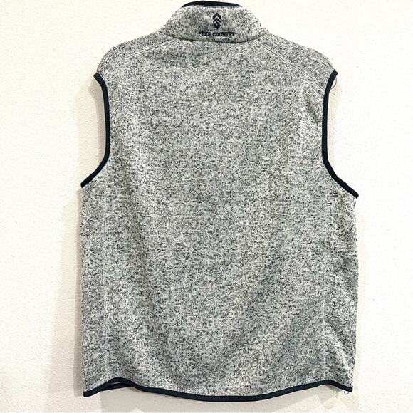 Free Country Men’s Sweater Vest Pumice Gray Fleece  Full Zip w/ Pockets - Medium - Picture 2 of 10